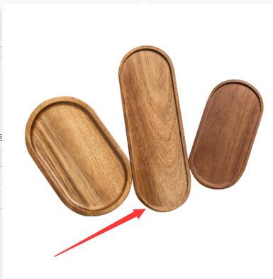 Whole Wood Japanese Style Wooden Oval Tray Solid Wood
