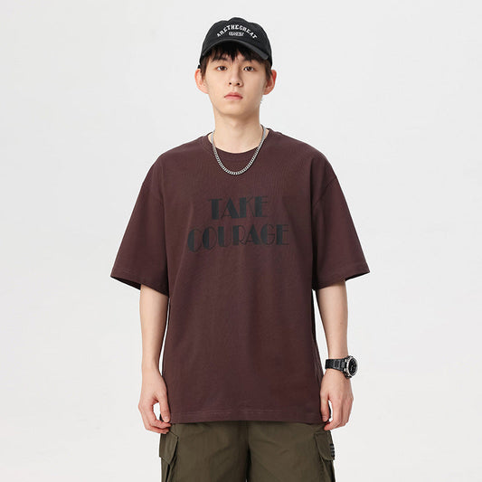 Men's American Letter Print Short-sleeve T-shirt