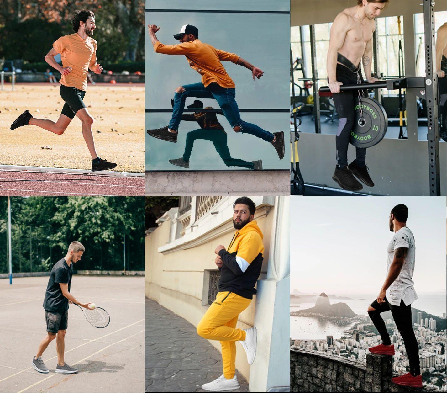 Men's Running Shoes Light Lace-up Sneakers