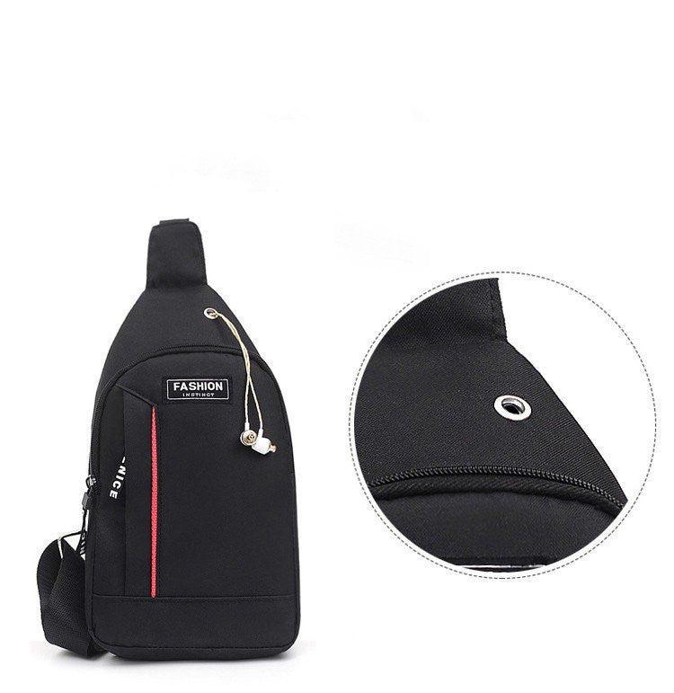 Nylon Zipper Chest Bag With Large Edition