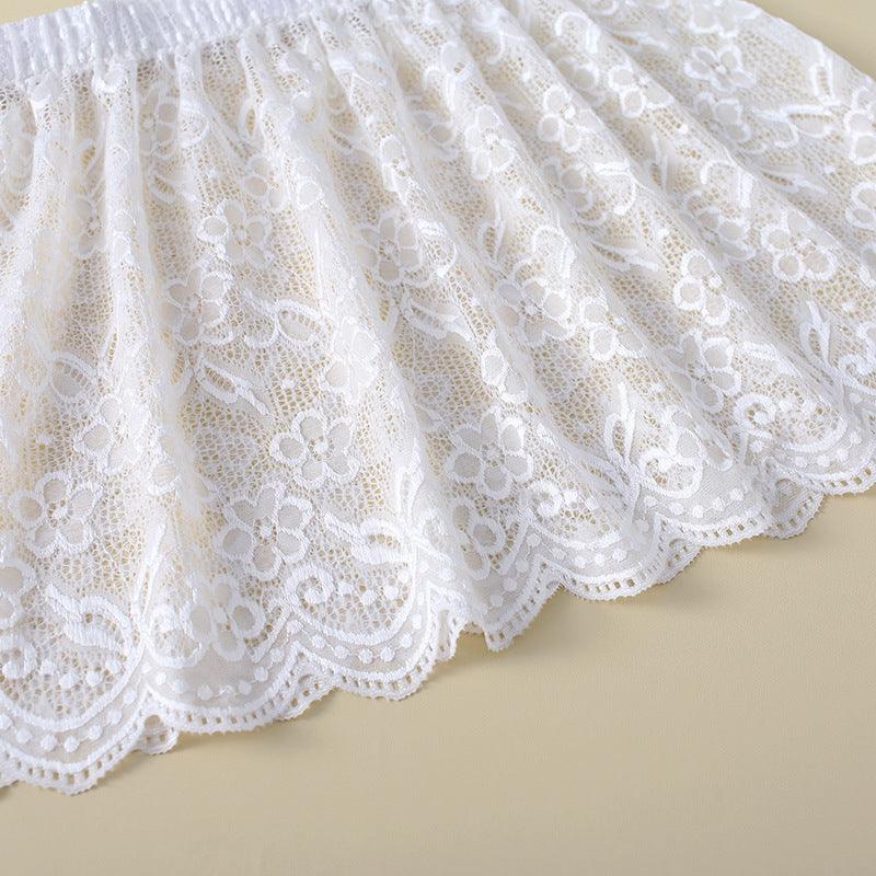 Spring And Autumn Sweater Layered Lace Skirt