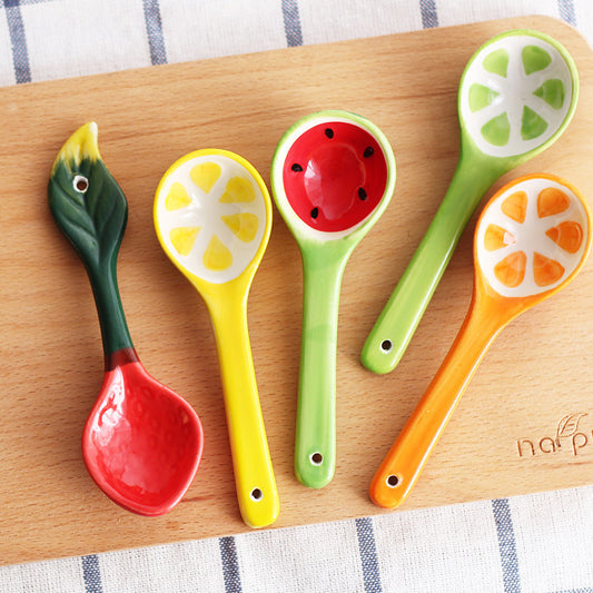 Creative Children's Healthy Underglaze Color Animal Pattern Spoon