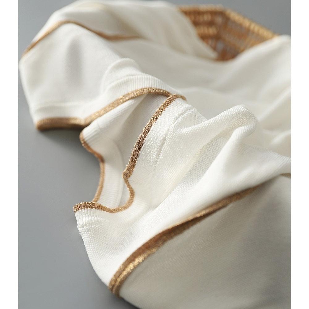 Women's Summer V-neck Loose Thin Knitted T-shirt