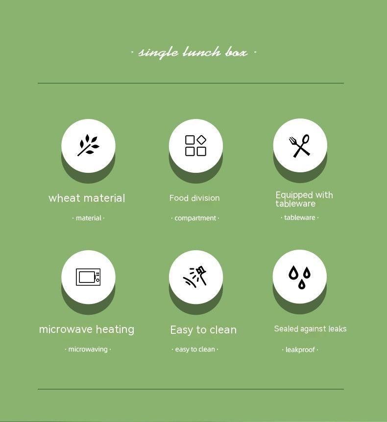 Wheat Straw Insulated Lunch Student Convenient Lunch Box