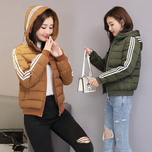 Women's Clothing Short Cotton Jacket New Winter Clothes Student Clothing Slim-fit Hood Fashionable Cotton Coat