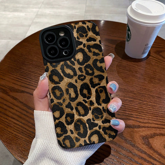 Cartoon Phone Case All-inclusive Gold Leopard Print