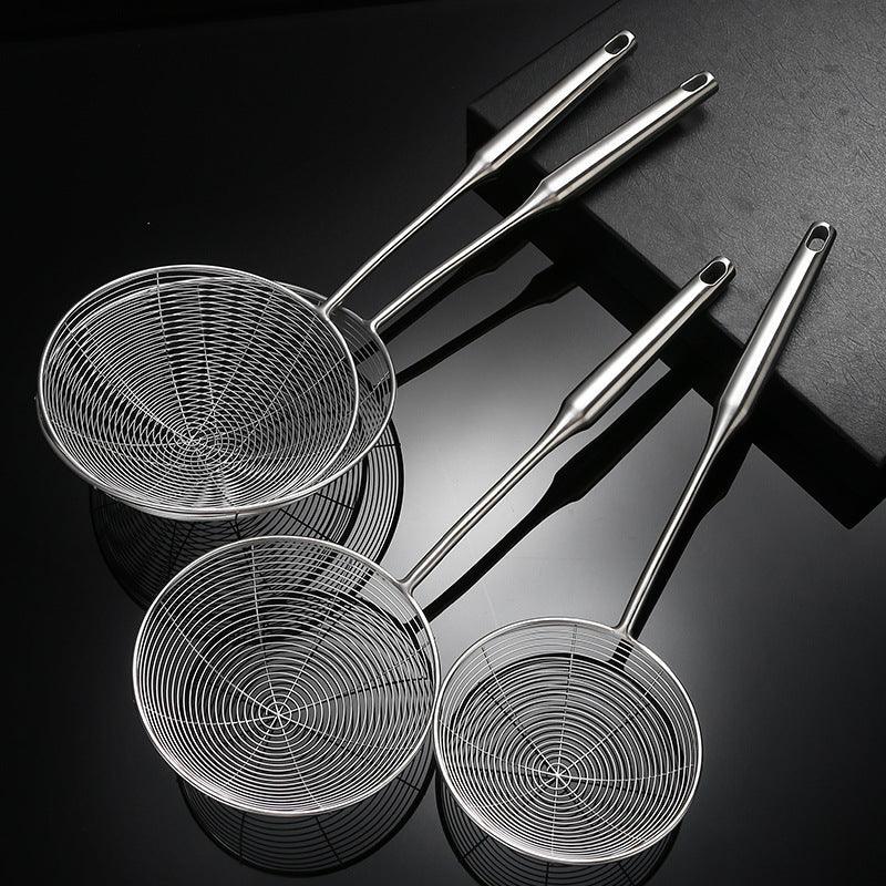 304 Stainless Steel Colander Commercial Kitchen Strainer Fried Drain Line Scoop Up Dumplings Pasta