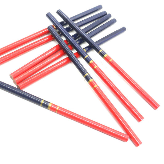 Red And Blue Two-color Carpenter's Pencil Round Marking Pen Engineering Wooden Pen