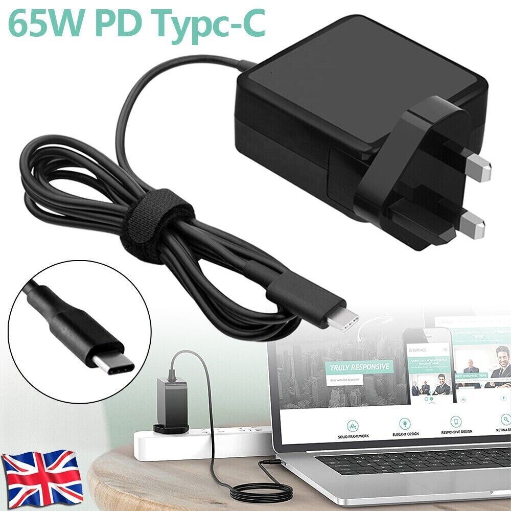 New 65W USB C Type-C Adapter Charger For DELL,HP,ASUS,Lenovo,Huawei,Acer Laptop