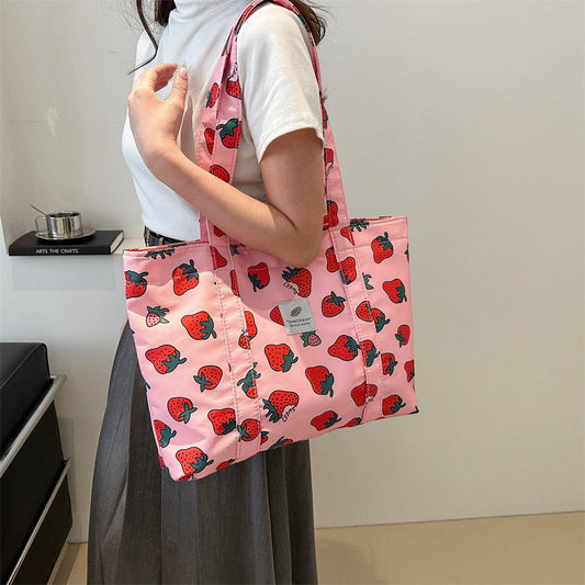 Large Capacity Floral Nylon Shoulder Bag