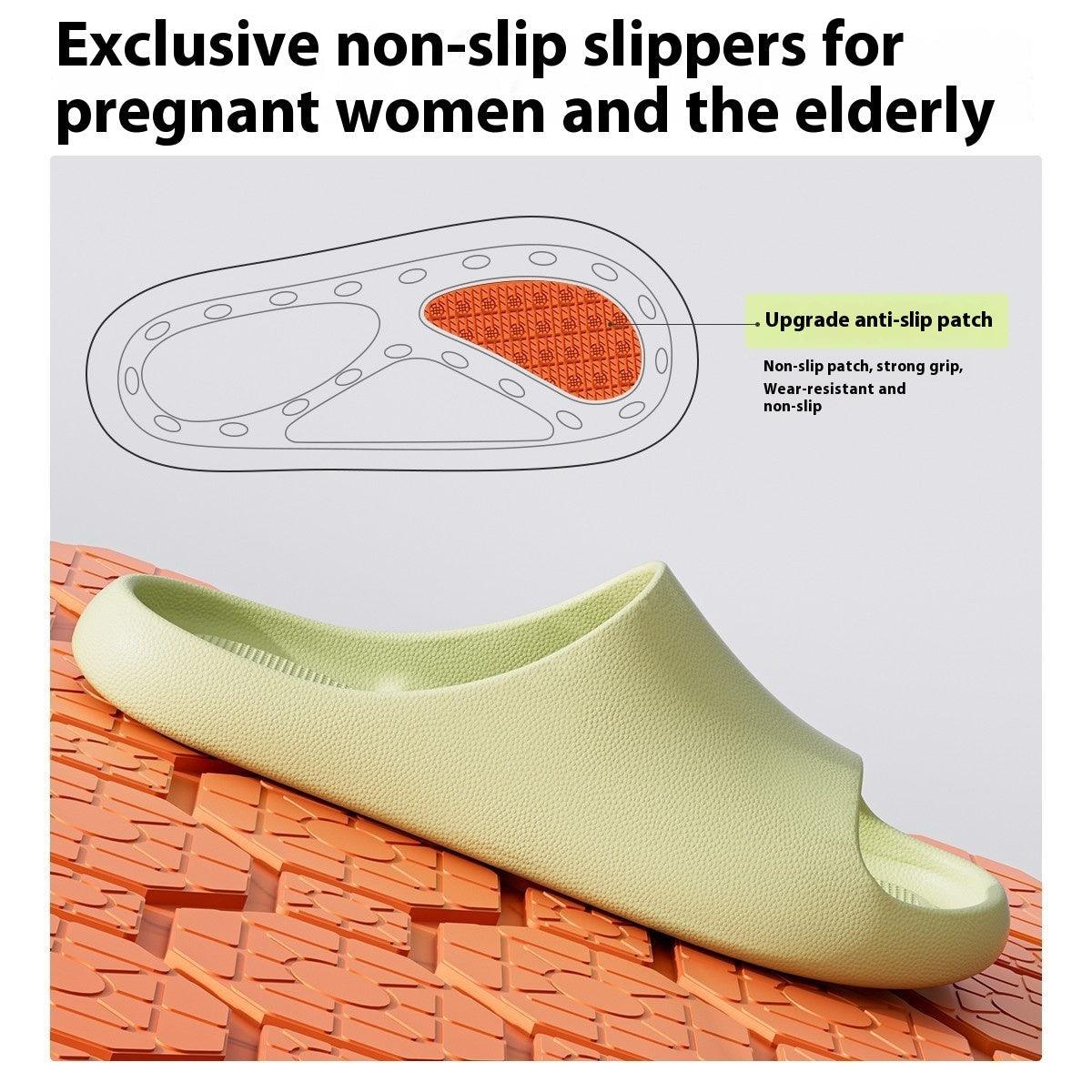 Female Indoor Home Decorator With A Feeling Of Stepping On Feces And Slippers