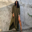 Solid Color Seaside Vacation Dress Loose Overclothes Robe For Women