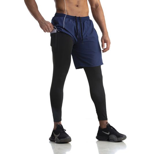 Fake Two-piece Trousers Casual Quick-drying Fitness Pants