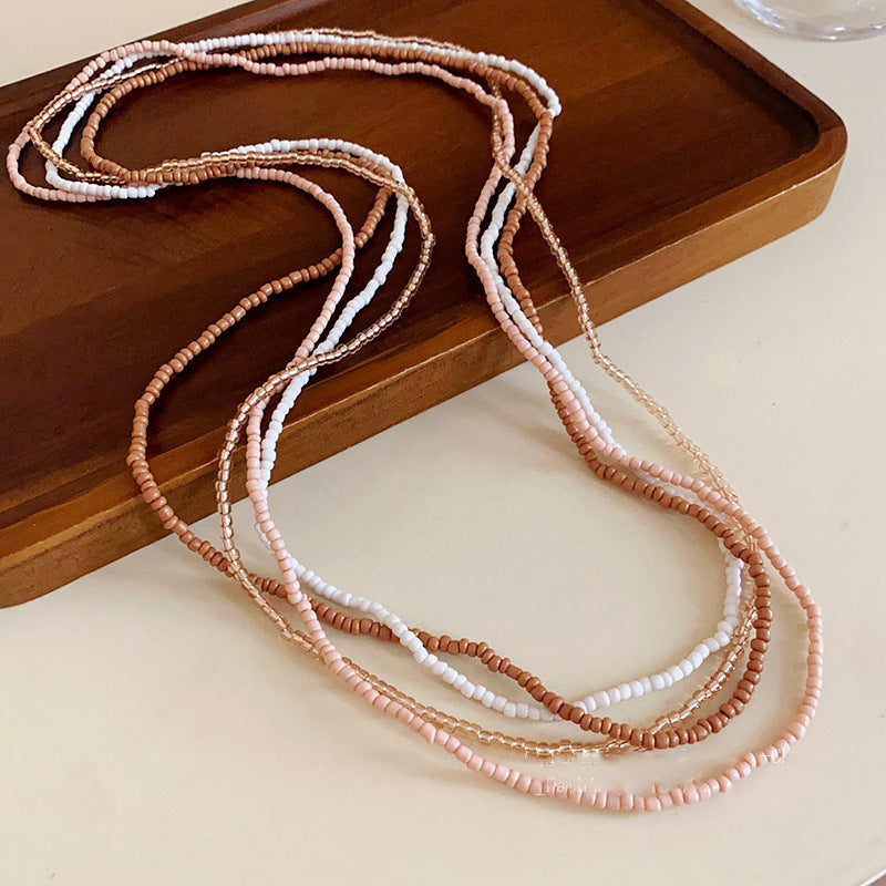 Elegant High-end Fashion Hand-woven Bead Multi-layer Waist Chain