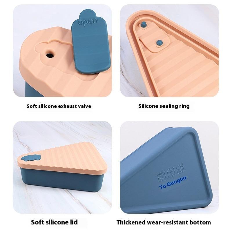 Edible Silicon Pizza Box Pastry Food Lunch Storage Box Refrigerator Microwave Heating Crisper