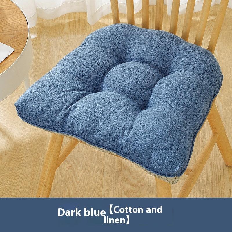 Cotton And Linen Chair Cushion Thickened Non-slip Corduroy Pearl