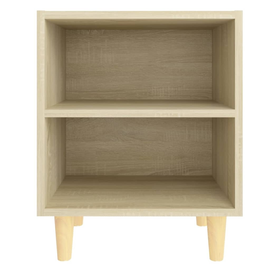 vidaXL Bed Cabinets with Solid Wood Legs 2 pcs Sonoma Oak 40x30x50 cm