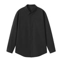 Boys Autumn Leisure Retro Loose-fitting Solid Color Long Sleeves Pleated Shirt
