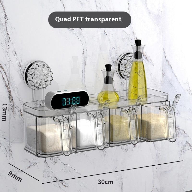 Light Luxury Kitchen Wall Hanging Transparent Seasoning Box Punch-free Dustproof Moisture-proof