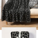 Knitted Sofa Blanket Leopard Print Fleece-lined Cover Office Nap Blanket
