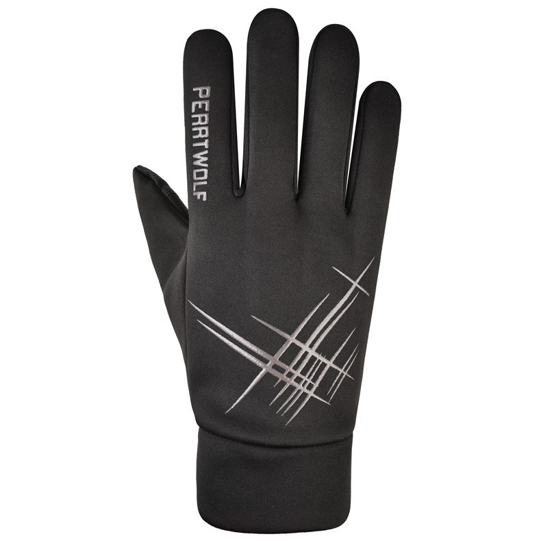 Men's And Women's Touch Screen Winter Fleece-lined Skiing Non-slip Bicycle Motorcycle Warm Gloves