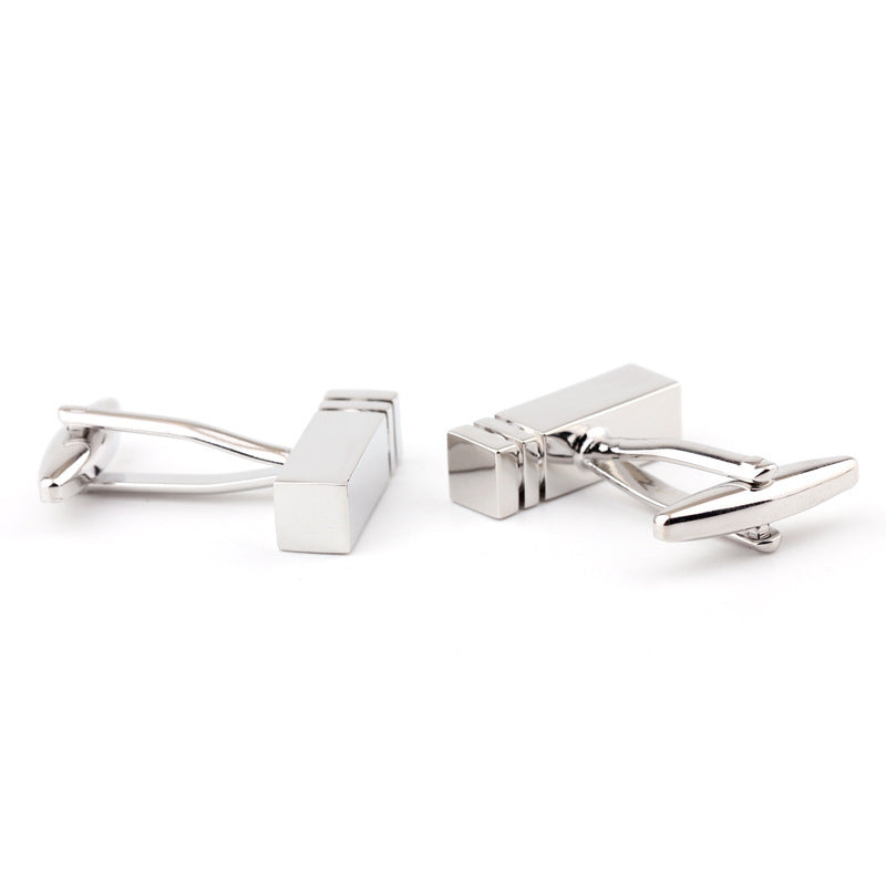 Rectangular Glossy Metal Cufflinks French Cuff French Shirt Men Women Cufflink