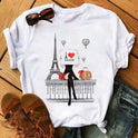 Summer Women's Short-sleeved Romantic I LOVET Shirt Printing