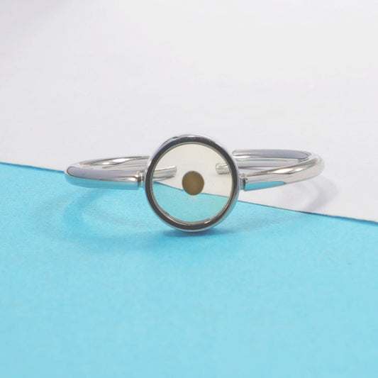 Simple Retro Fashion Adjustable Stainless Steel Mustard Seed Ring