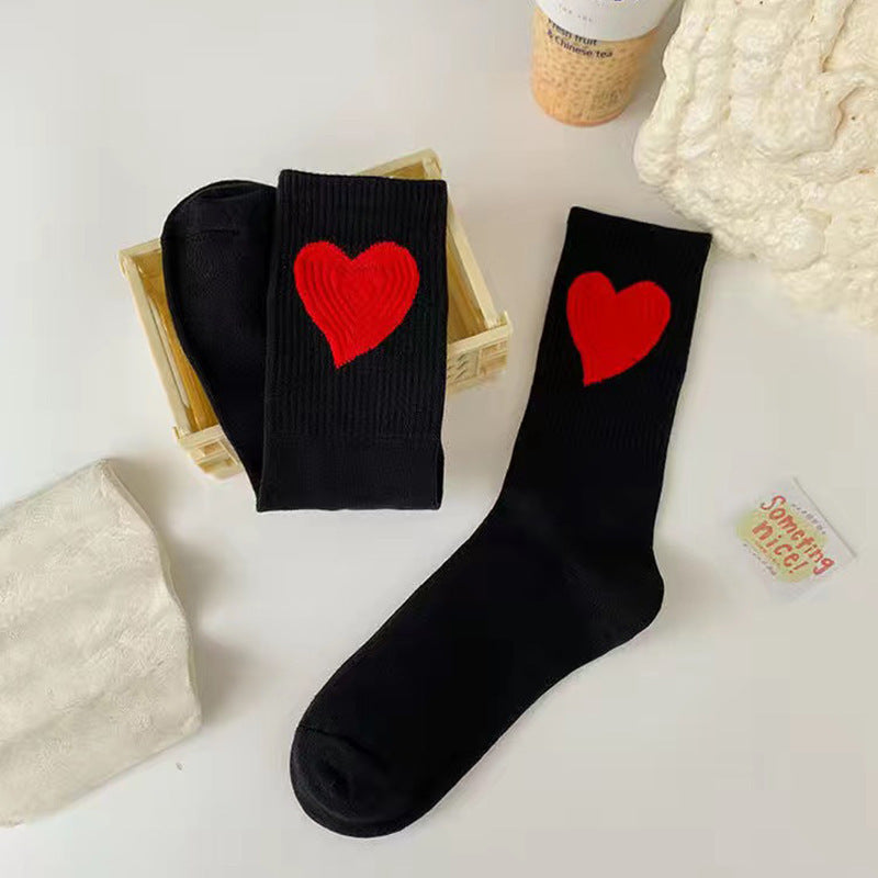 Socks Children's Ins Fashion Versatile Net Red Love Letter Socks Autumn And Winter Cotton Socks