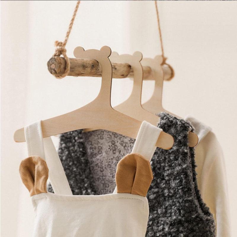 Wooden Bear Children Infants Hanger Clothes Pants