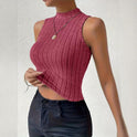 Sleeveless Slim Fit Slimming Knitted Vest Top
