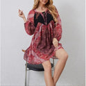 Leisure Long Sleeved Floral Print Dress