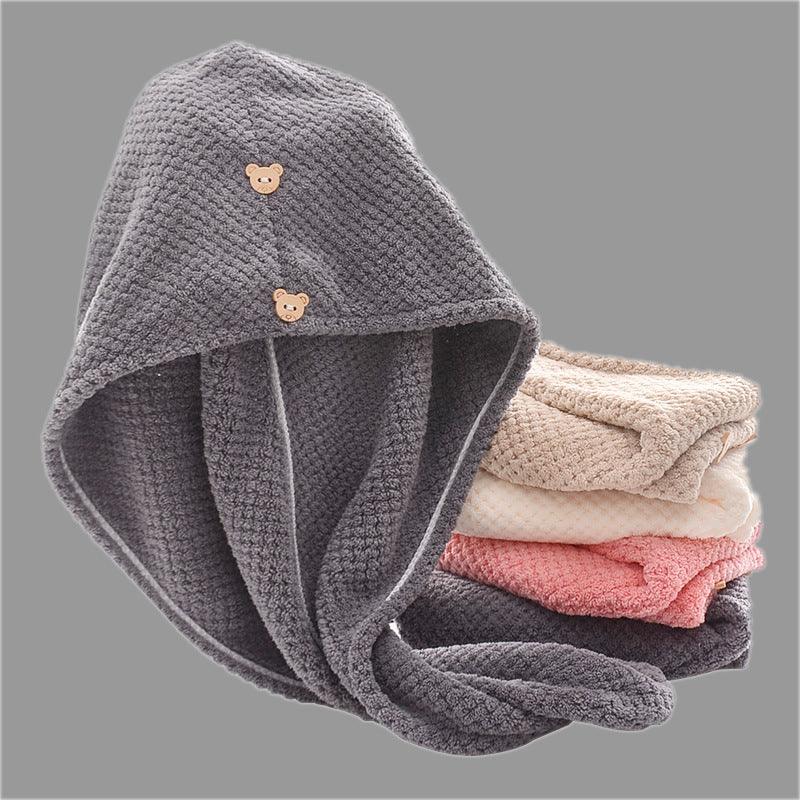 Pineapple Grid Dry Hair Cap Coral Velvet