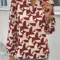 Women's Clothing Commuting Fashion V-neck Printed Pullover