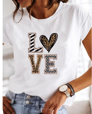 Women's Fashion Printed Short-sleeved T-shirt