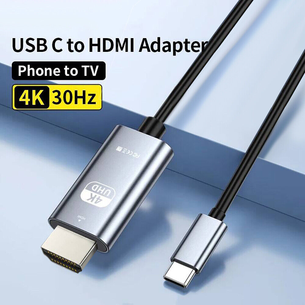 USB C To HDMI 2M 4K Cable - TV Adapter -hone -Tablet -Laptop  - For Samsung