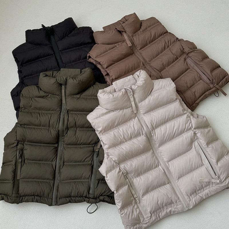 Autumn And Winter New Korean Style Stand Collar Short Cotton Waistcoat