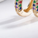 Fashion Ear Jewelry Mixed Color Zircon Micro Inlay