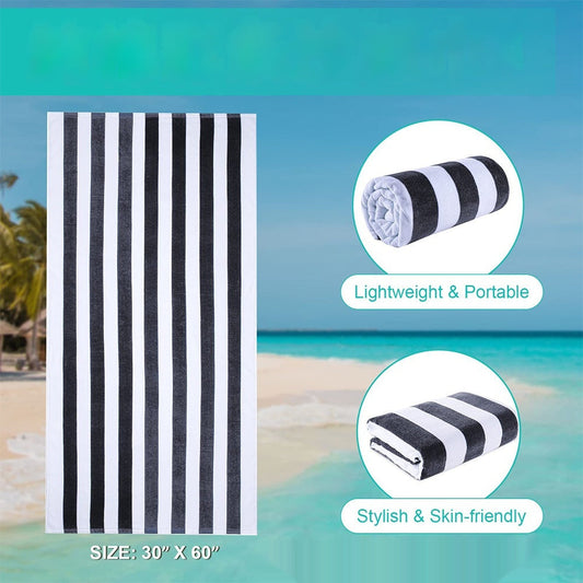 Quick-drying Striped Cotton Beach Towel Super Absorbent Towel