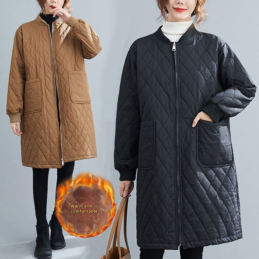 Mid-length Slim Fit Thickened Slimming Cotton Coat Jacket