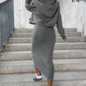 Vest Dress V-neck Hooded Hoodie Short Top Suit
