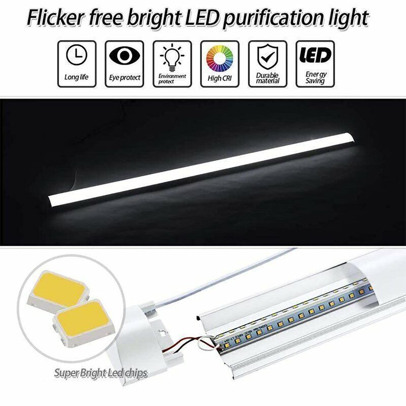 4FT LED Ceiling Lamp Office Strip Lights Shop Garage Batten Tube Light 4000K