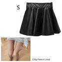 High waist Faux Leather Skirt sun skirt pleated skirt