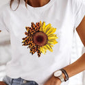 Crew Neck Casual Printed T-shirt For Women