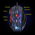 Water Crack Colorful Luminous Game Mouse Wired Mouse