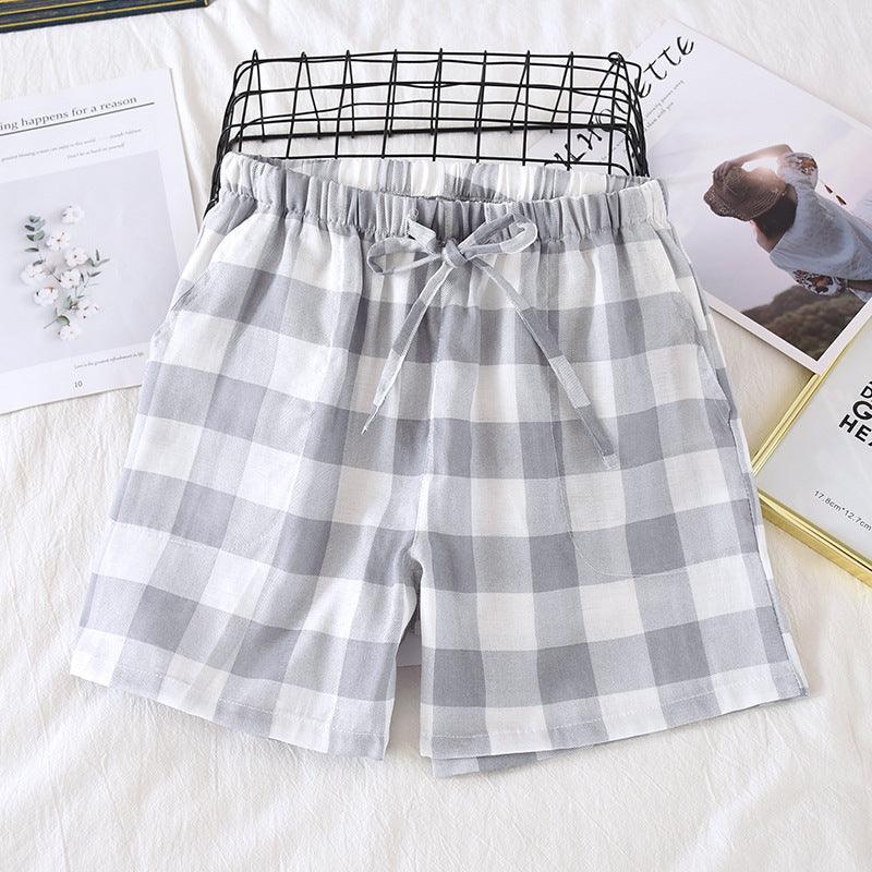 Thin Plaid Half Pants