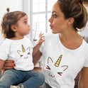 Girls Red Lip Print T-shirt Funny Family Collocation