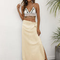Women's Fashion Ties Tassel Patchwork Irregular Beach Dress