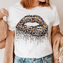 Fashion Printing Creative Color Lip Print Short Sleeve