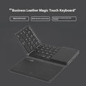 New B055 Business Leather Large Touch Version Bluetooth Folding Keyboard